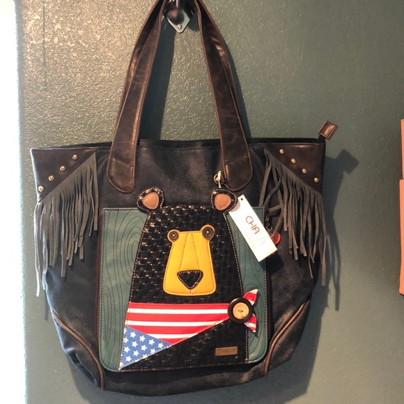 Sold. Crossposted Chala . Tex blue bear tote - Picture 1 of 7